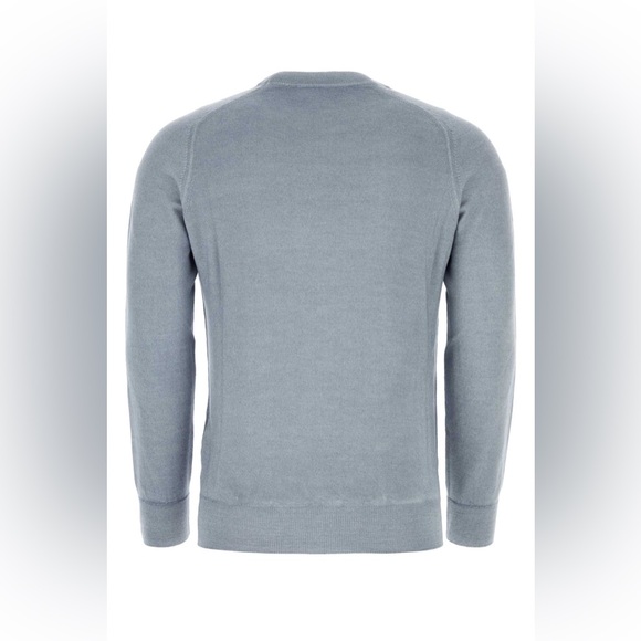 NWT $670 Etro Sweater virgin Wool Light Blue Multi Color Pegasus Logo Large L - Picture 2 of 16